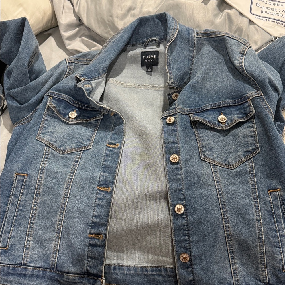Curve Blue Jean Jacket for Women